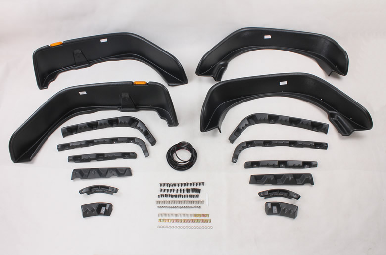 Aircraft style extra wide fender flares for Jeep wrangler JK